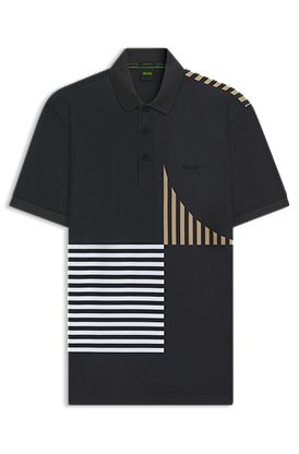 Paddy Active stretch-jersey polo shirt with digital print