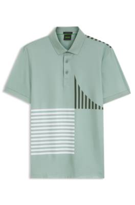 Boss Paddy Active stretch-jersey polo shirt with digital print pikéer herr – bild 4