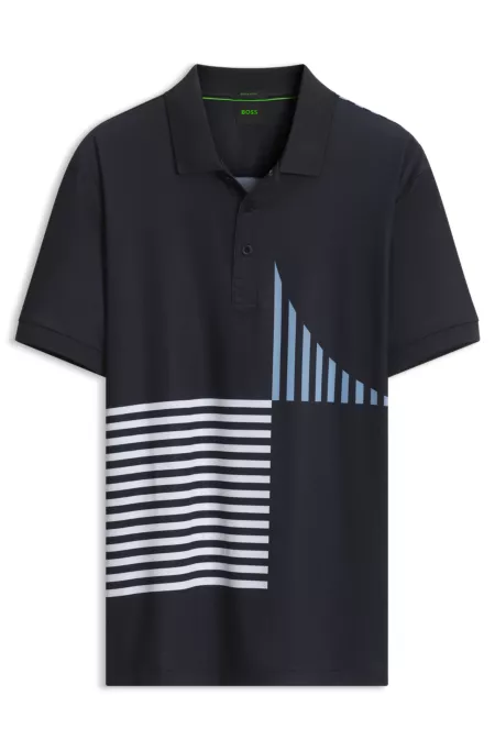 Paddy Active stretch-jersey polo shirt with digital print