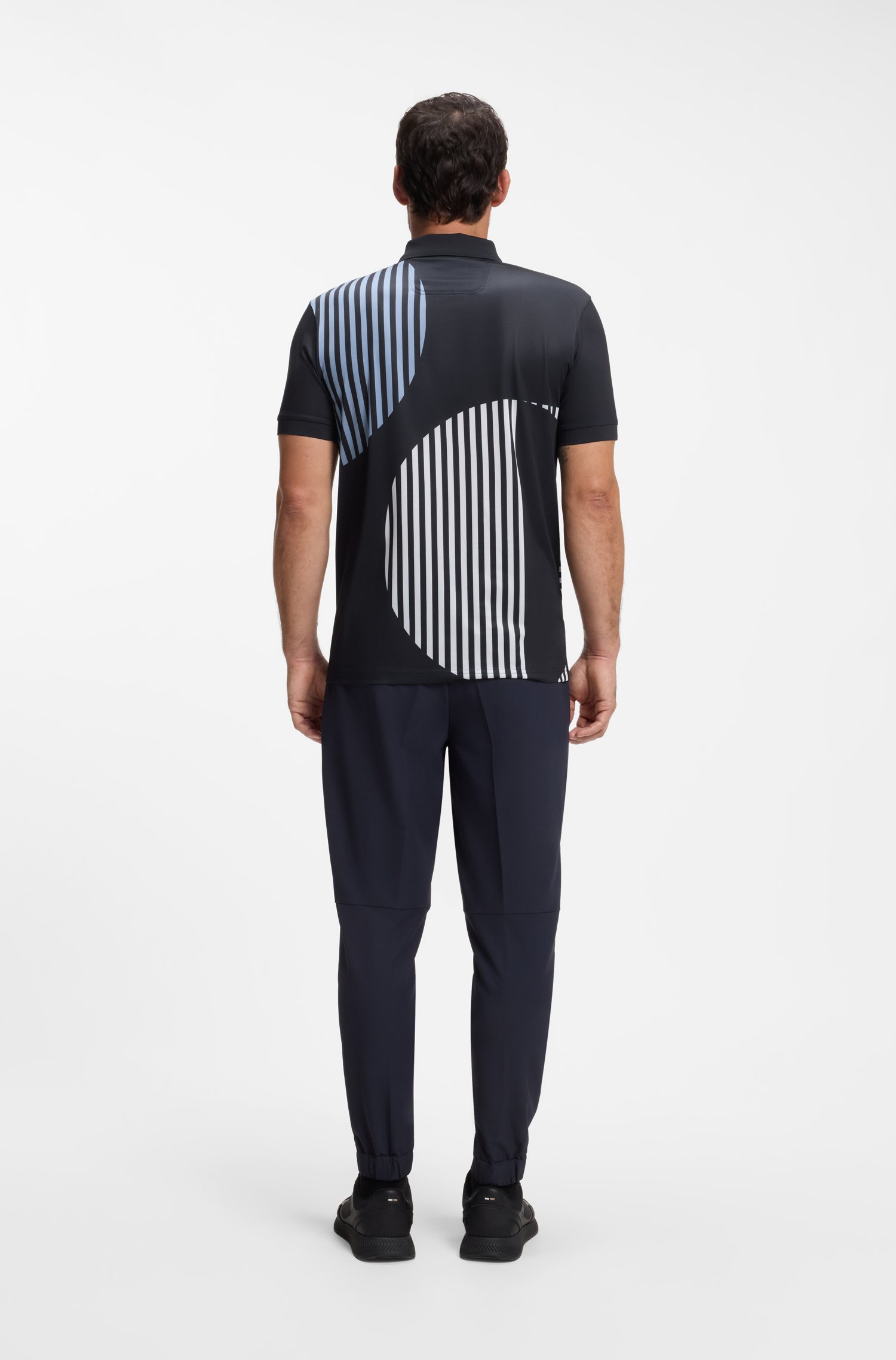 Boss Paddy Active stretch-jersey polo shirt with digital print pikéer herr – bild 3