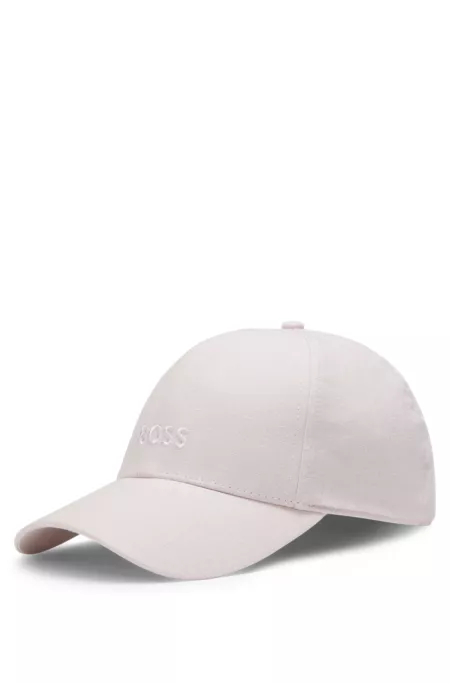 Linen cap with embroidered logo