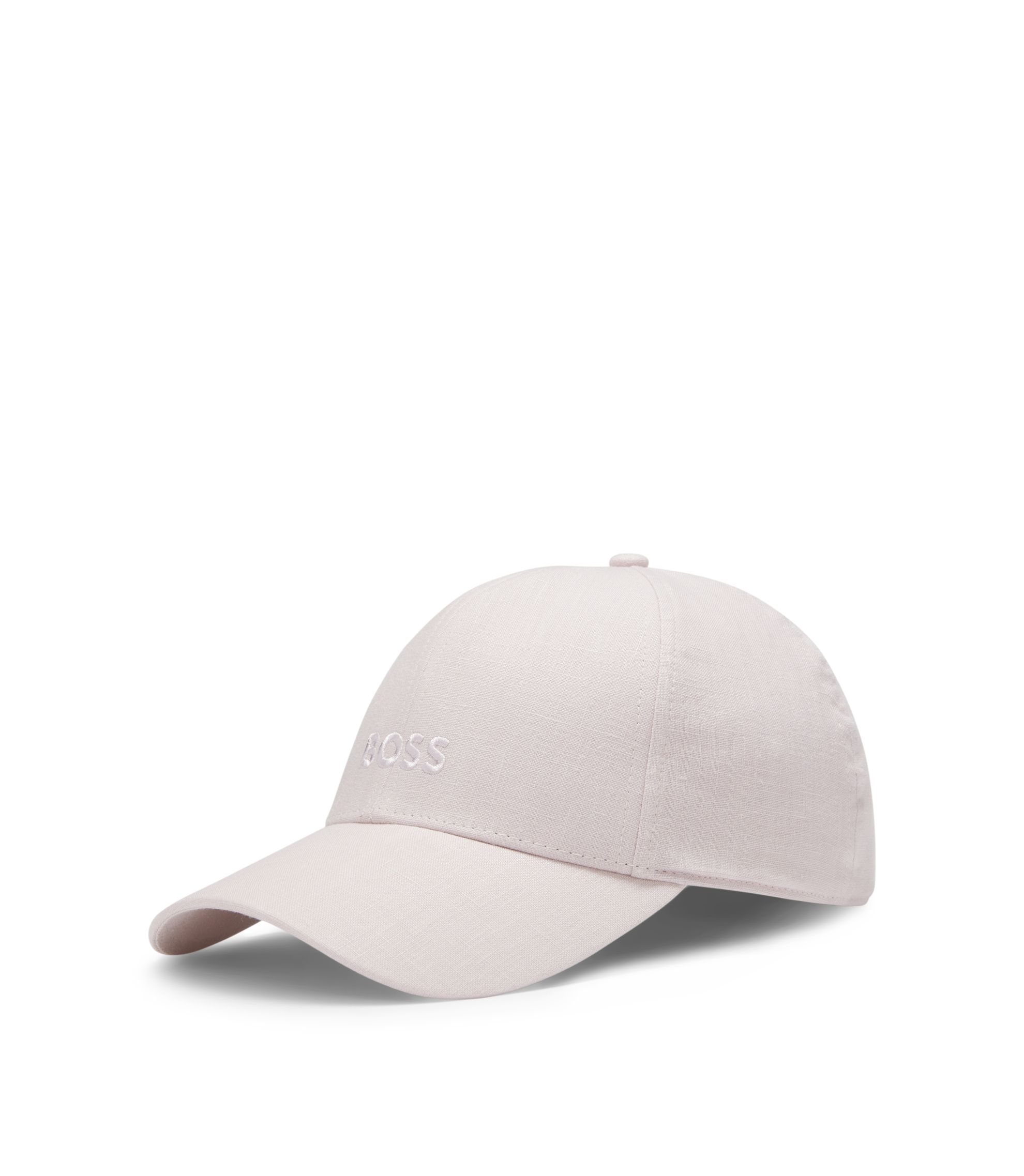 Leinen-Cap mit Logo-Stickerei