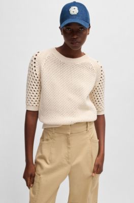 Blue-denim cap with Double B monogram, Blue