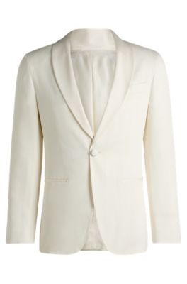 BOSS スリムフィット タキシードジャケット シルク/リネン hbeu50539530_118_100?$