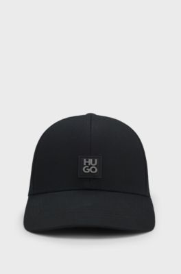 Cotton-twill cap with stacked logo, Black