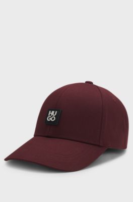 Cotton-twill cap with stacked logo, Brown