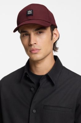 Cotton-twill cap with stacked logo, Brown