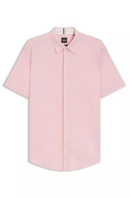 Slim-fit shirt in stretch linen