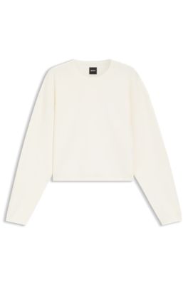 Crew-neck sweater with Double B monogram, White