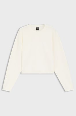 Crew-neck sweater with Double B monogram, White