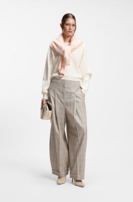 Crew-neck sweater with Double B monogram, Natural