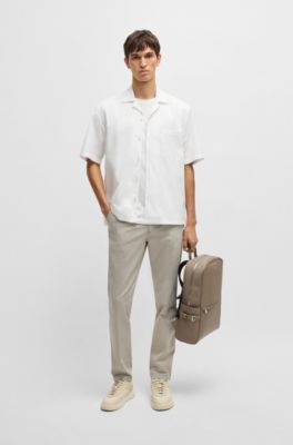 Relaxed-fit shirt in Italian-made cotton poplin, White