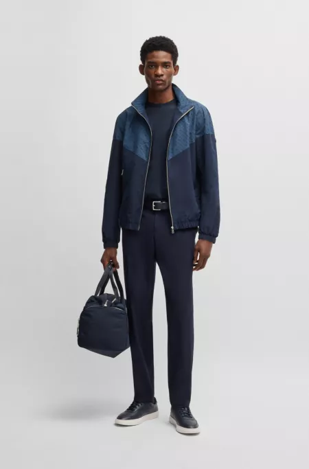 Water-repellent jacket with monogram pattern