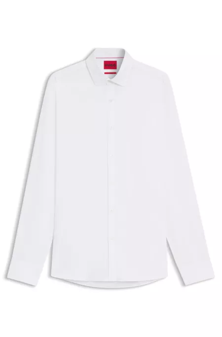 Extra-slim-fit shirt in stretch-cotton satin