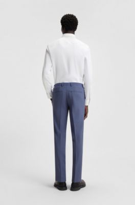 Extra-slim-fit shirt in stretch-cotton satin, White