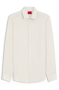 Slim-fit shirt in washed satin, White