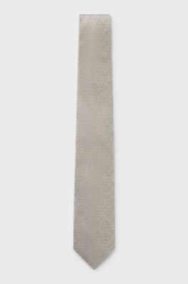 Silk tie with jacquard structure, Light Green