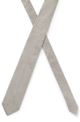 Silk tie with jacquard structure, Light Green