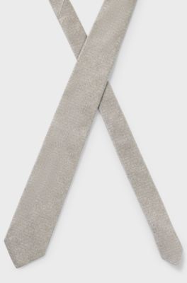 Silk tie with jacquard structure, Light Green