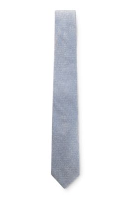Silk tie with jacquard structure, Light Blue