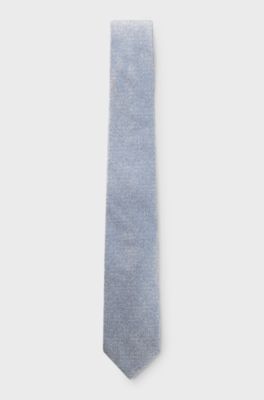 Silk tie with jacquard structure, Light Blue
