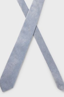 Silk tie with jacquard structure, Light Blue