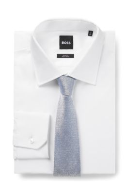 Silk tie with jacquard structure, Light Blue