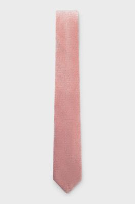Silk tie with jacquard structure, Dark Orange