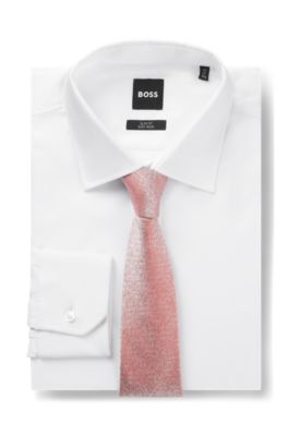 Silk tie with jacquard structure, Dark Orange