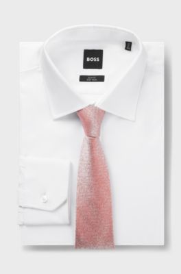 Silk tie with jacquard structure, Dark Orange