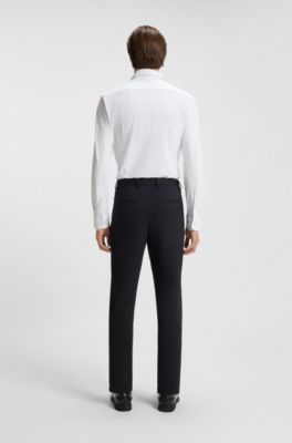 Slim-fit shirt in Italian-made performance-stretch seersucker, White