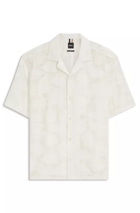 Relaxed-fit shirt with textured floral pattern