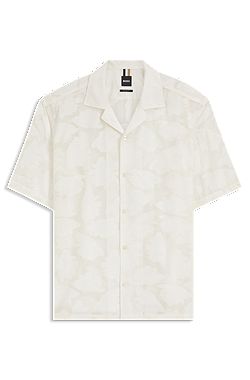 Relaxed-fit shirt with textured floral pattern