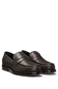 Dressletic loafers van soepel leer, Donkerbruin