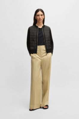 Veste en maille de laine vierge avec fermeture &eacute;clair, Black