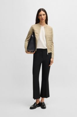 Gebreid jasje van scheerwol met ritssluiting, Beige