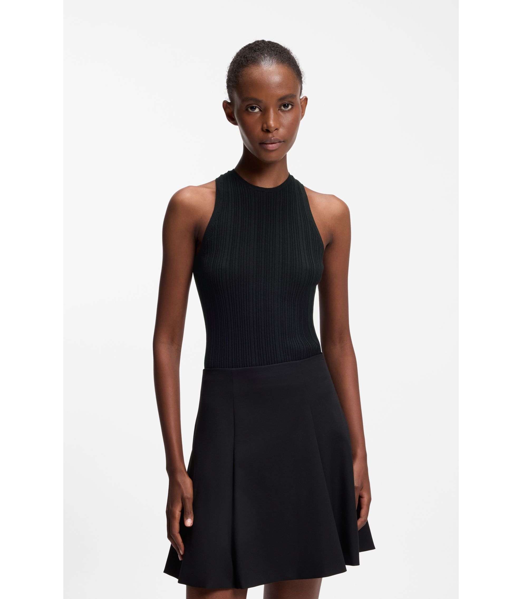 Racerback-Top aus geripptem Krepp