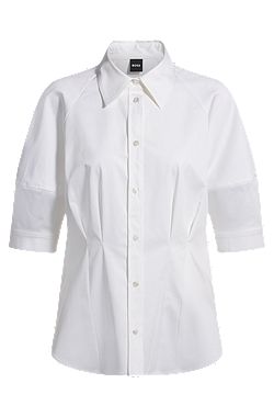Tailored blouse in stretch cotton