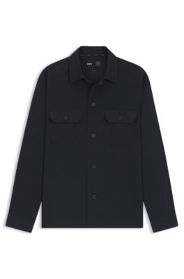 Relaxed-fit shirt in an Italian-made linen blend, Dark Blue