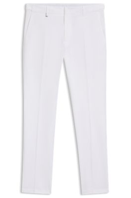 Formal trousers in comfort-stretch cotton, White