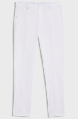 Formal trousers in comfort-stretch cotton, White