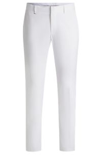 Formal trousers in comfort-stretch cotton, White