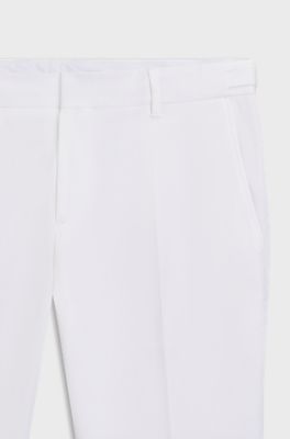 Formal trousers in comfort-stretch cotton, White