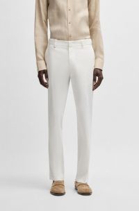 Formal trousers in comfort-stretch cotton, White