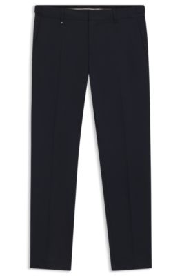 Formal trousers in comfort-stretch cotton, Dark Blue