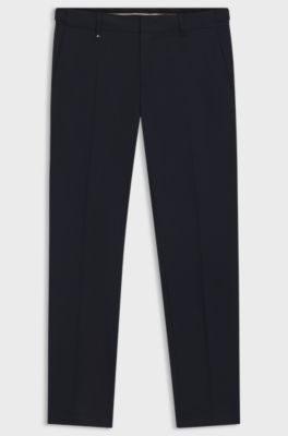 Formal trousers in comfort-stretch cotton, Dark Blue