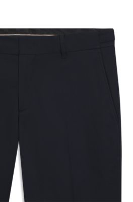 Formal trousers in comfort-stretch cotton, Dark Blue