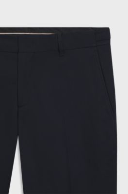 Formal trousers in comfort-stretch cotton, Dark Blue