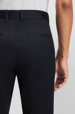 Formal trousers in comfort-stretch cotton, Dark Blue