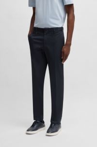 Formal trousers in comfort-stretch cotton, Dark Blue
